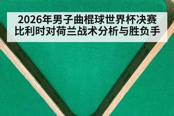 2026年男子曲棍球世界杯决赛比利时对荷兰战术分析与胜负手